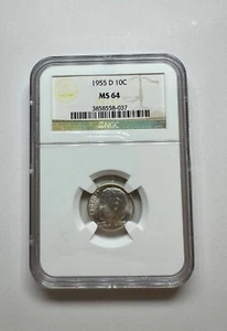 1955-D Roosevelt Dime NGC MS-64 Nice High Grade 10 Cent Coin - Picture 1 of 4