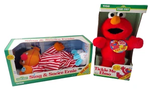 VTG Sesame Street TICKLE ME ELMO + SING & SNORE ERNIE Electronic Toys EXCELLENT! - Picture 1 of 19