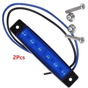 Fits For Auto Car Truck Lorry 2x 6 LED Clearance Side Marker Light Lamp Blue - Picture 1 of 7