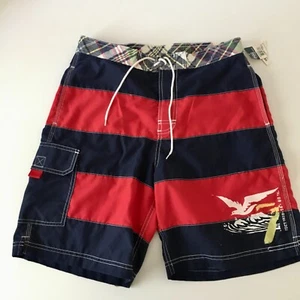 New Polo RALPH LAUREN Swim Trunks Board Shorts Swimsuit Red Blue Boys L 16 - 18 - Picture 1 of 10