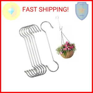 6 Pack Extra Large Heavy Duty Long Outdoor Plant Hanging S Hooks - for Baskets, - Picture 1 of 2