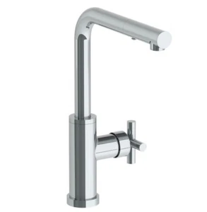 Watermark Deck Mounted 1 Hole Square Top Kitchen Faucet with Pull Out Spray -Low - Picture 1 of 4