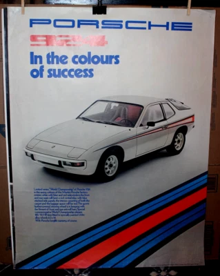 Póster original de fábrica de Porsche 1977 "Porsche 924 colores de éxito - Martini" Foto 1 de 3