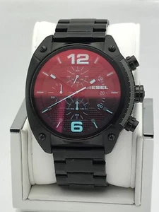 Diesel Men's Overflow Chrono Black Dial Black Ion Plated Watch DZ4316 - Picture 1 of 8