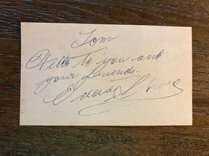 Eddie Shore Boston Bruins HOF signed autographed Hockey 3x5 index cut card NHL - Picture 1 of 1