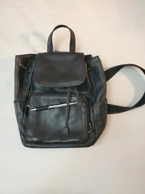 Mochila St Johns Bay Bolso de Hombro Cartera de Cuero Negro Foto 1 de 4