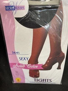 Secret Wishes Ladies Sexy Solid Black Tights Small By Rubies - Picture 1 of 2