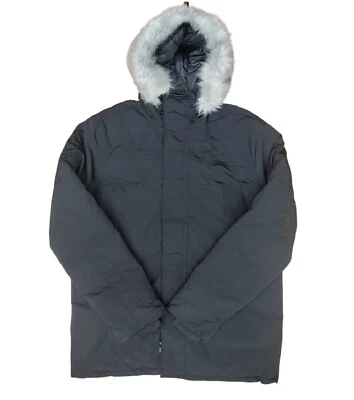 Parka Jacket Mens Fur Hooded Thick Parker Padded Lined Winter Jackets Coats NEW - Image 1 of 4