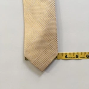 Black brown 1826 tie l 60" w 3"  yellow white plaid 100% silk necktie tie pa0591 - Picture 1 of 4