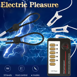 Electric Breast Nipple Clamps Sucker Massager Enhancer A Pair Sex Toys Vibrating - Picture 1 of 12