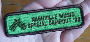 Vintage NASHVILLE MUSIC SPECIAL CAMPOUT '90 ~ Scouts? Tab Travel Souvenir Patch - Picture 1 of 6