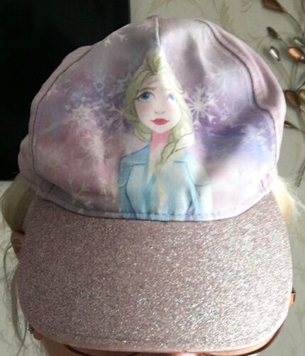 4 - 8 Years Disney Frozen Elsa Cap Lilac Adjustable Baseball Style Sparkly Peak