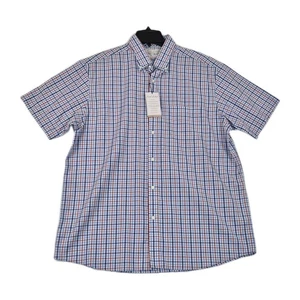 Roundtree & Yorke Gold Label Men's Shirt Size L Plaid Short Sleeve Blue Multi (9 - Picture 1 of 9