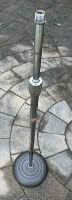 Vintage Atlas Sound PP-3610 Adjustable Chrome Microphone Stand. Cast Iron Base. - Image 1 of 4