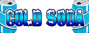 COLD SODA Concession Decal ice cold drinks cart trailer stand sticker - Picture 1 of 1