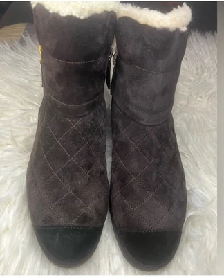 Botas Cortas CHANEL Mouton Matelasse Marca Coco Gamuza Negro/Marrón Talla 35 1/2 Foto 1 de 4