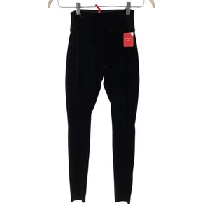 Spanx Girl's Large 10-12 Black Velvet Leggings High Rise Active Athleisure K4-9 - Picture 1 of 6