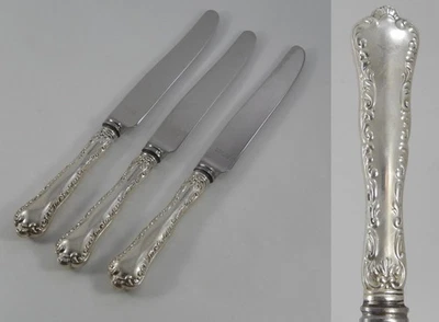 Cuchillo de cena moderno francés Luis XV de plata esterlina Birks con refuerzo x1 SF476 Foto 1 de 2