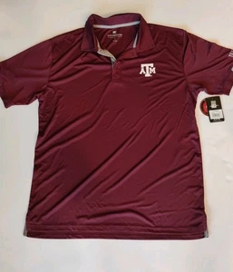 NWT Texas A&M Polo Shirt Mens Extra Large Colosseum Short Sleeve Maroon XL - Picture 1 of 5