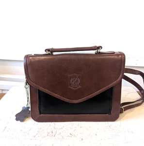 Moda Italiana Cuero Negro/Marrón Cartera Bandolera Bolso Maletín Estilo - Imagen 1 de 13
