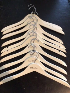 30 Nautica Wood Shirt Suit Hangers White - Picture 1 of 2