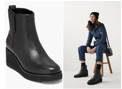 Nuevas Botas Chelsea Cole Haan Zerogrand City Impermeables Cuña US 9B Cuero Negro Foto 1 de 4