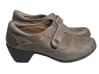 Salto Softspots Feminino Conforto 8M Couro Slip-On Cevada Marrom Pardal - Imagem 1 de 4