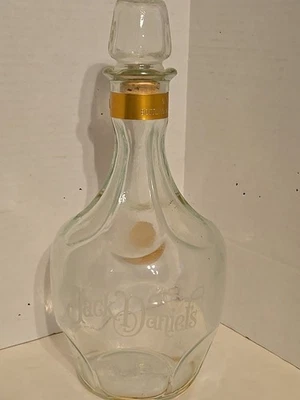 Jack Daniel's Clear Glass Bottle Decanter Bottling #8 July 1980 12.5" With Top - Image 1 of 4