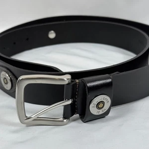 Remington 12 Gauge Ledergürtel Herren schwarz silberne Schnalle Gewehrschalen 3X 50-52 - Bild 1 von 8