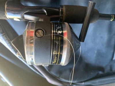 VINTAGE Zebco 33  z glass 2 Piece Spin Cast  5 1/2 Fishing Pole ZR-33 Combo - Image 1 of 4