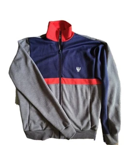 Vintage Zwickel Red Grey & Blue Eagle Crest Logo Track Jacket Mens Large USA - Picture 1 of 6