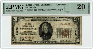 1929 $20 National PACIFIC GROVE, CA Type 1 PMG VF20 Charter #13375 948920-1 - Picture 1 of 3