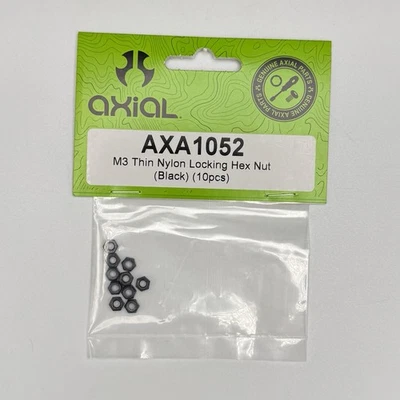 Axial AXA1052 Thin Nylon Locking Hex Nut M3 Black 10 AXIC1052 Elec Car/Truck - Image 1 of 3
