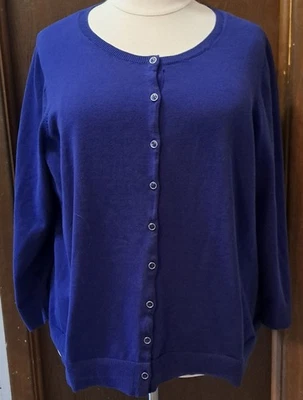 Cárdigan Suéter Catherines Talla 4X 30 32 W Nuevo Púrpura Cuello Redondo Manga Larga Foto 1 de 4