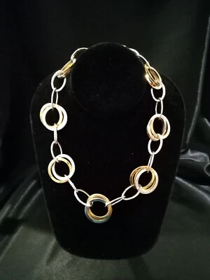 COLLAR GARGANTILLA CADENA CÍRCULOS TONO PLATA Y TONO DORADO 18" RALPH LAUREN RLL Foto 1 de 4