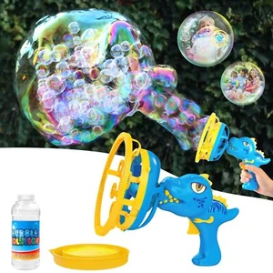 Bubble Gun Machine Dinosaur Blower Toy for Kids Party Birthday Gift 3-9 Year Old - Picture 1 of 7