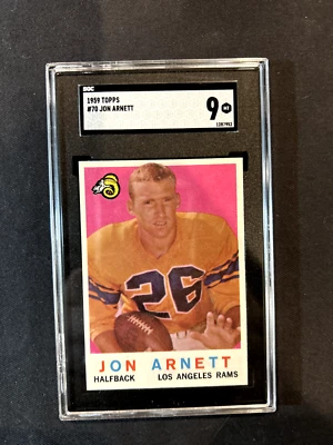 Read description--1959 Topps Football #70 Jon Arnett graded 9 - Image 1 of 2