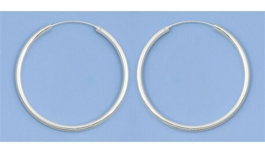 Continuous Hoop Earrings Sterling Silver 925 Thickness 2.5 mm Diameter 45 mm - Image 1 of 1