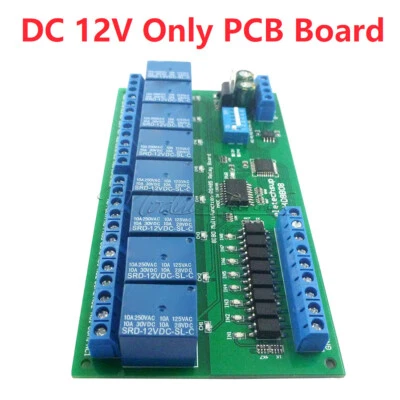 8 CH DIN35 C45 DIN Rail Box UART RS485 Relay Module Modbus RTU Switch DC 12V 24V - Image 1 of 4