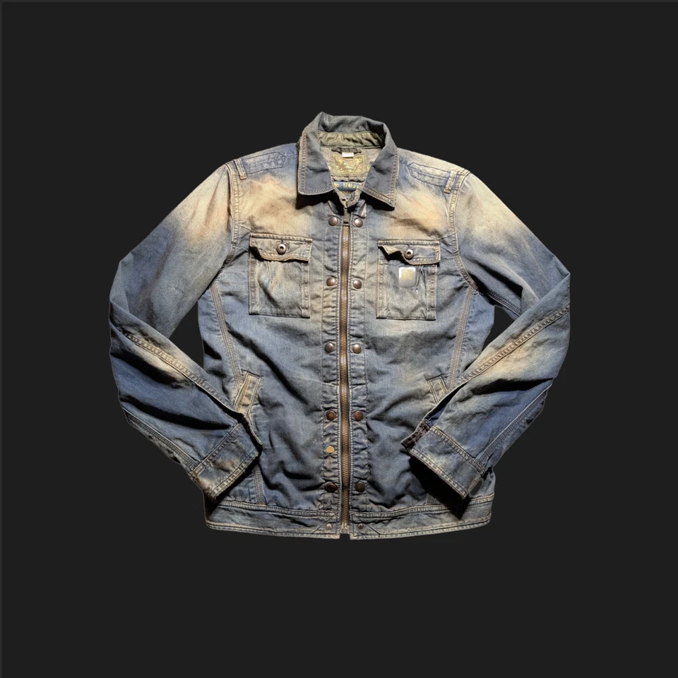 Chaqueta de mezclilla azul Diesel mediana envejecida 1978 trabajo duro RR55 Foto 1 de 4