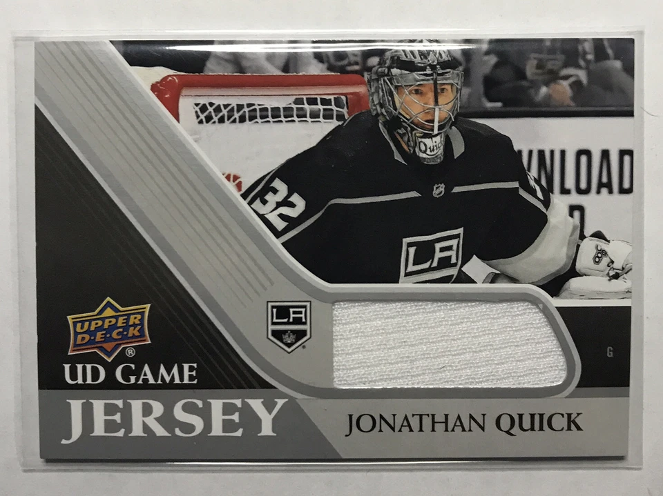 2020-21 Upper Deck Hockey Series 1 UD Game Jersey Jonathan Quick GJ-JQ - Image 1 of 2