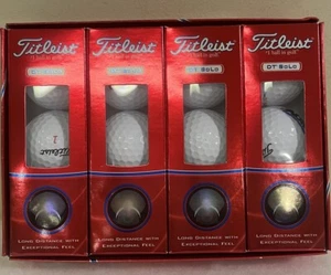 New Titliest White Golf Balls Four Boxes Of 3 DT Solo Long Distance Logo ABM - Picture 1 of 8