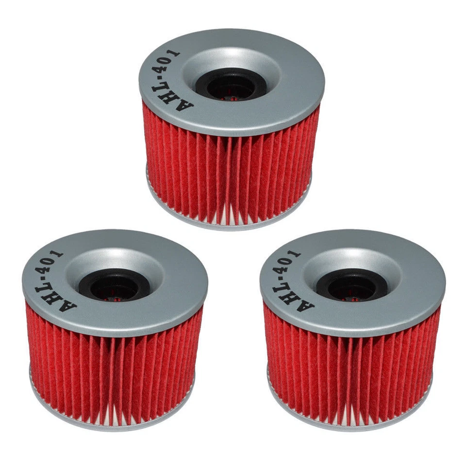 3x Oil Filter For KAWASAKI KZ440 KZ550 KZ650 KZ1000 KZ1100 Replace HF401 KN401 - Image 1 of 4