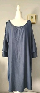 Miller Gabrielle Denim Size 2x women Ruffles Sleeves Soft And Comfortable - Picture 1 of 7