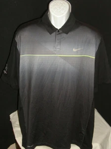 Nike Tiger Woods Collection Dri-Fit Black S/S Polo Shirt L "Wildfire" G.C. Logo - Picture 1 of 11
