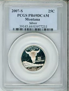 2007 S QUARTER PCGS PR69DCAM SILVER MONTANA - Picture 1 of 3