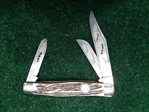 ROBt KLAAS KISSING CRANES 1990 Lg Stockman Club Pocket Knife Stag Germany 8-3/8" - Picture 1 of 10