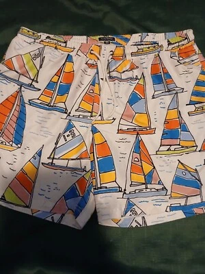 Bermuda de natação Club Room masculina 2xl veleiros bolsos malha cueca - Imagem 1 de 4