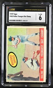 1959 Topps #463 Baseball Thrills - Al Kaline Detroit Tigers - CSG 6 Ex/NM - Picture 1 of 2