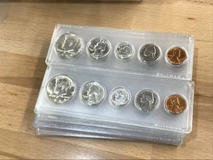 1964-D USA Fünf Münzen Silber Jahr Set BU Lot 12 Sets E0632 - Bild 1 von 8